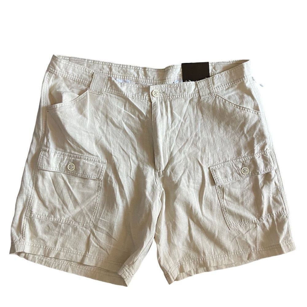TASSO Elba Mens Linen-Blend Casual Cargo Shorts Size 42